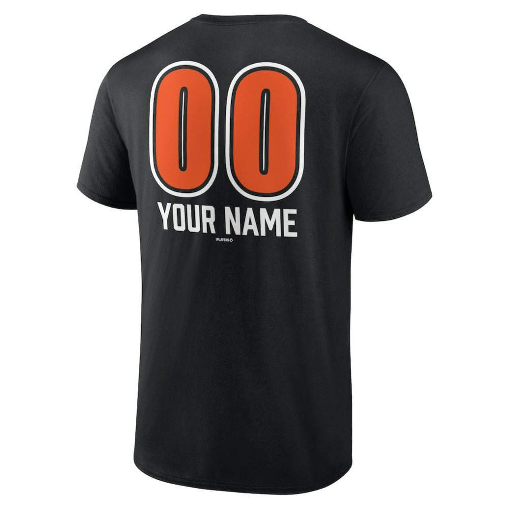 Baltimore Orioles Personalized Name & Number Fastball T-Shirt - Black T-shirts