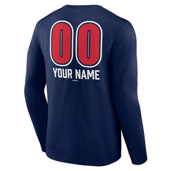 Boston Red Sox Personalized Name & Number Fastball Long Sleeve T-Shirt - Navy T-shirts