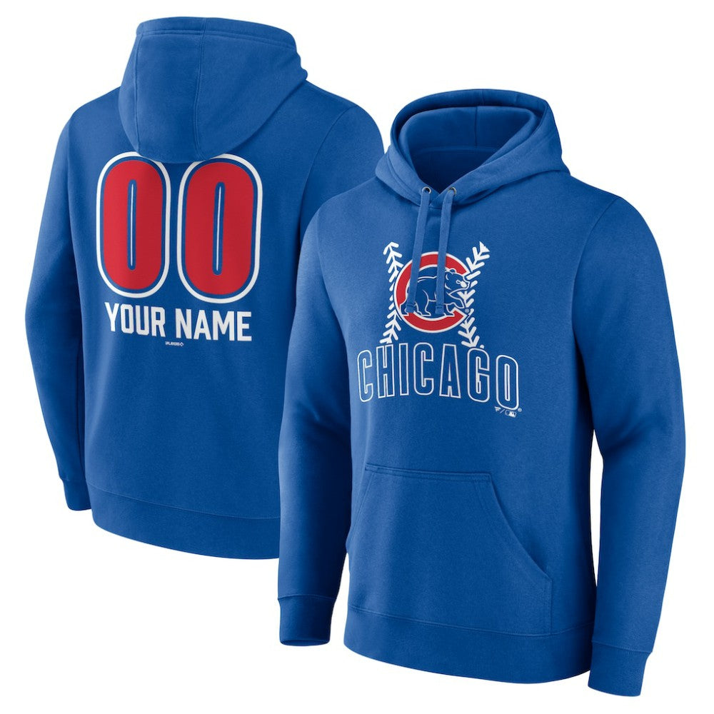 Chicago Cubs Personalized Name & Number Fastball Pullover Hoodie - Royal Hoodies