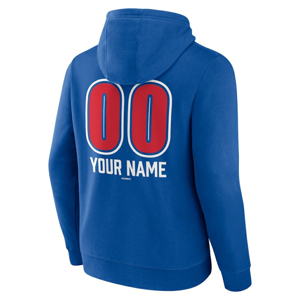 Chicago Cubs Personalized Name & Number Fastball Pullover Hoodie - Royal Hoodies