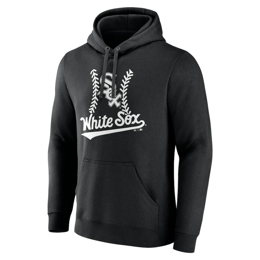 Chicago White Sox Personalized Name & Number Fastball Pullover Hoodie - Black Hoodies