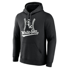 Chicago White Sox Personalized Name & Number Fastball Pullover Hoodie - Black Hoodies