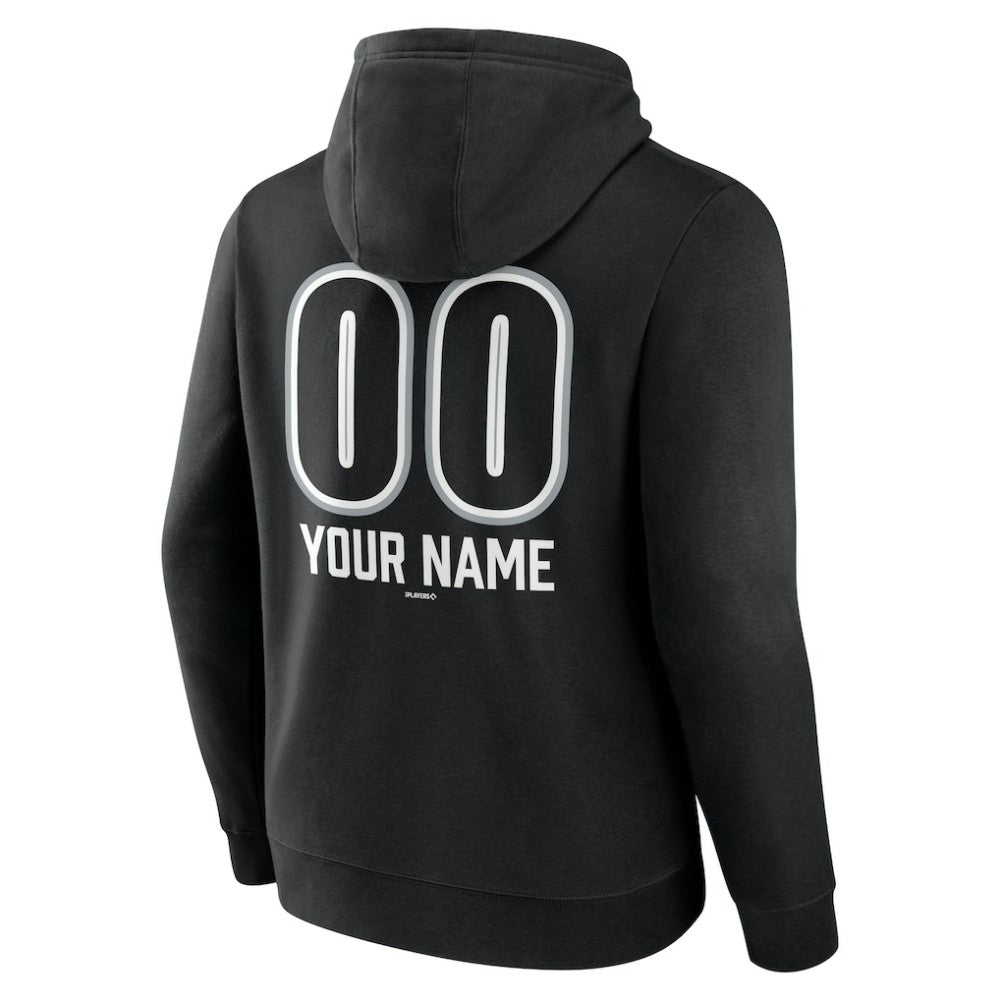 Chicago White Sox Personalized Name & Number Fastball Pullover Hoodie - Black Hoodies