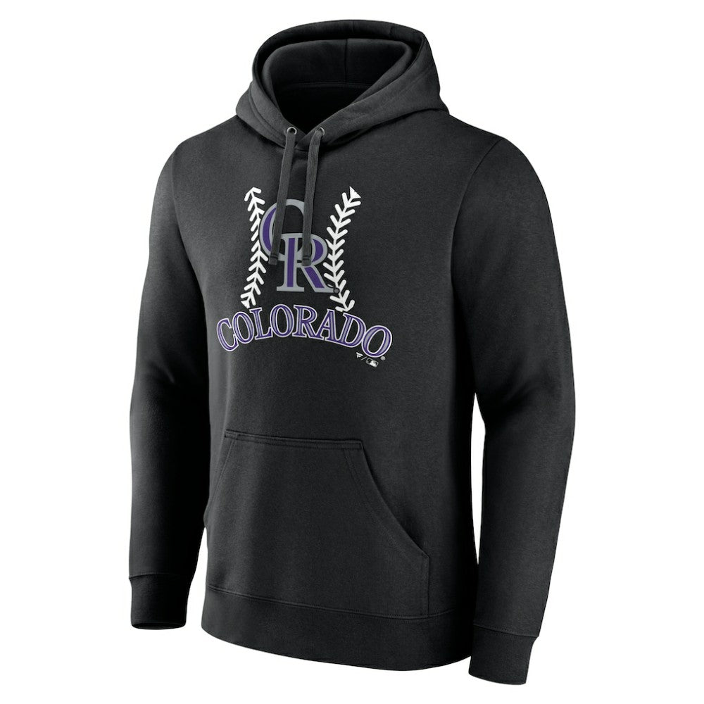 Colorado Rockies Personalized Name & Number Fastball Pullover Hoodie - Black Hoodies