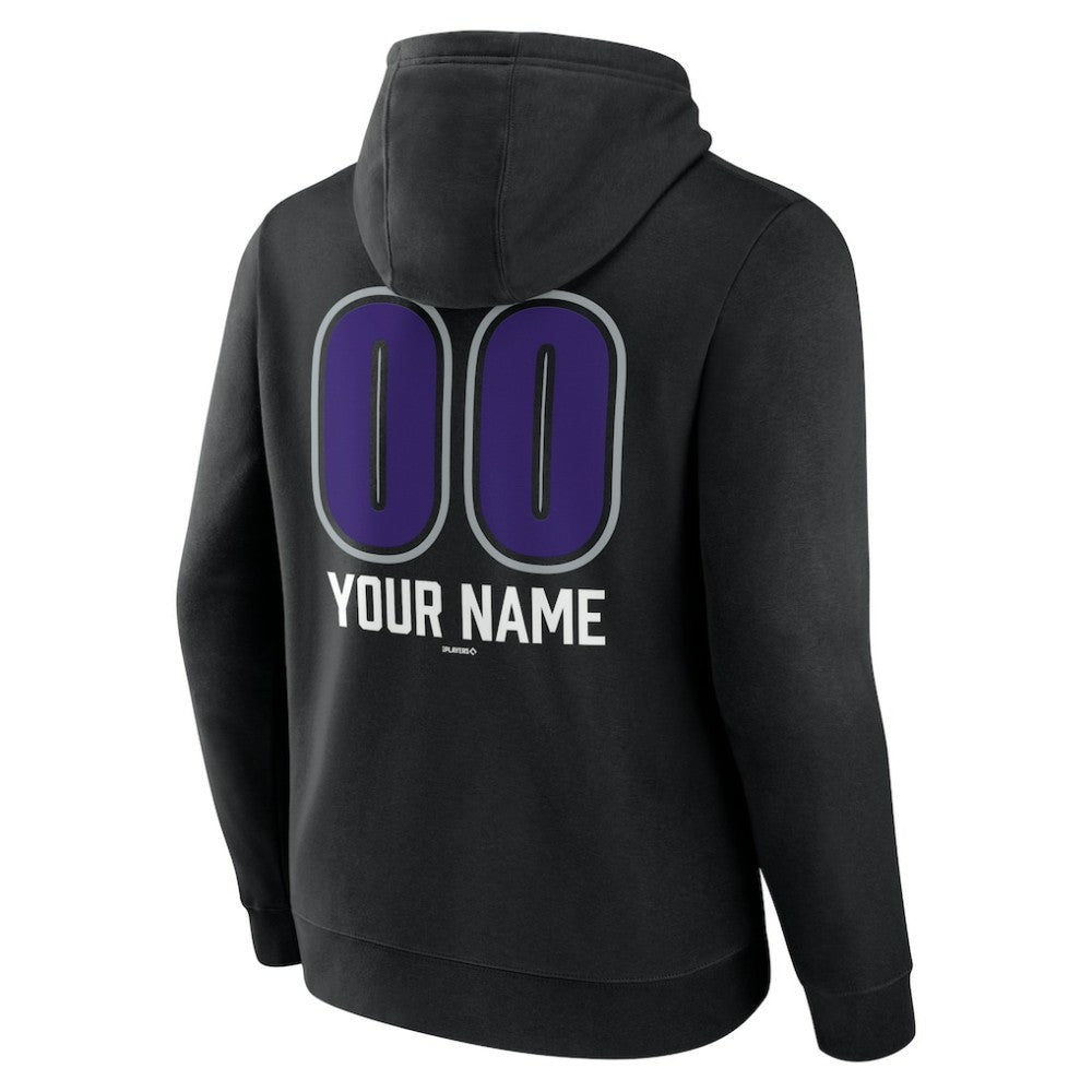 Colorado Rockies Personalized Name & Number Fastball Pullover Hoodie - Black Hoodies