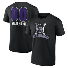 Colorado Rockies Personalized Name & Number Fastball T-Shirt - Black T-shirts