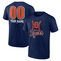 Detroit Tigers Personalized Name & Number Fastball T-Shirt - Navy T-shirts