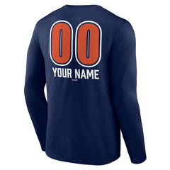 Houston Astros Personalized Name & Number Fastball Long Sleeve T-Shirt - Navy T-shirts