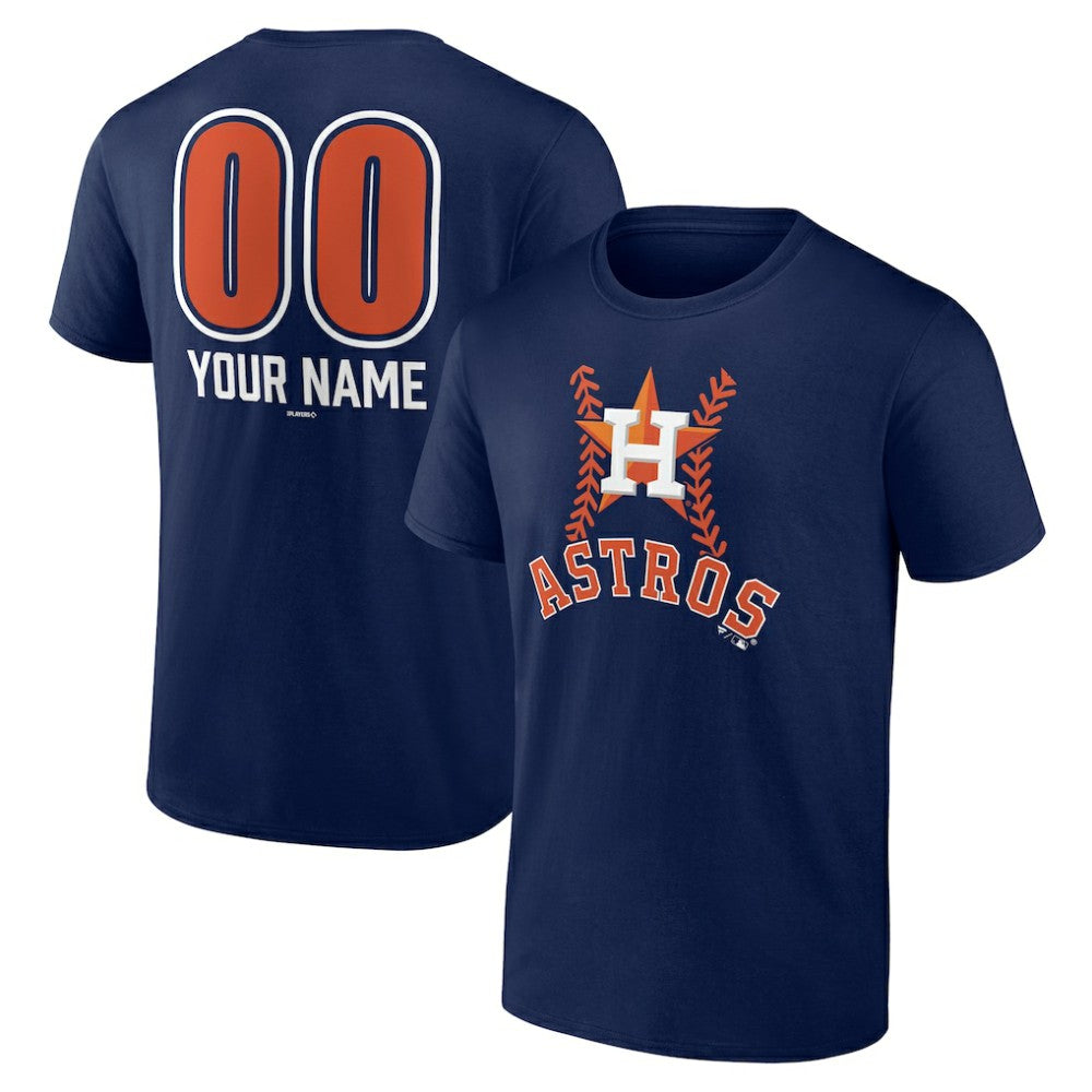 Houston Astros Personalized Name & Number Fastball T-Shirt - Navy T-shirts