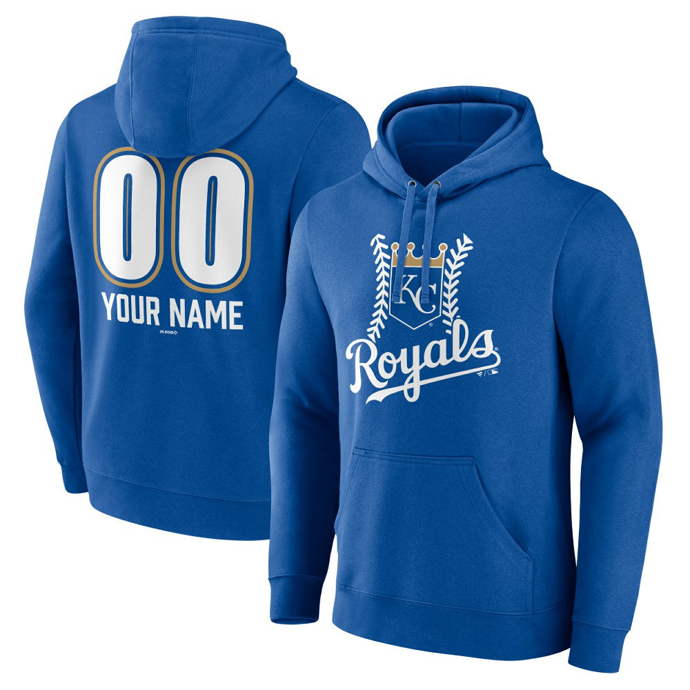Kansas City Royals Personalized Name & Number Fastball Pullover Hoodie - Royal Hoodies