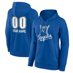 Kansas City Royals Women's Personalized Name & Number Fastball Pullover Hoodie - Royal Hoodies
