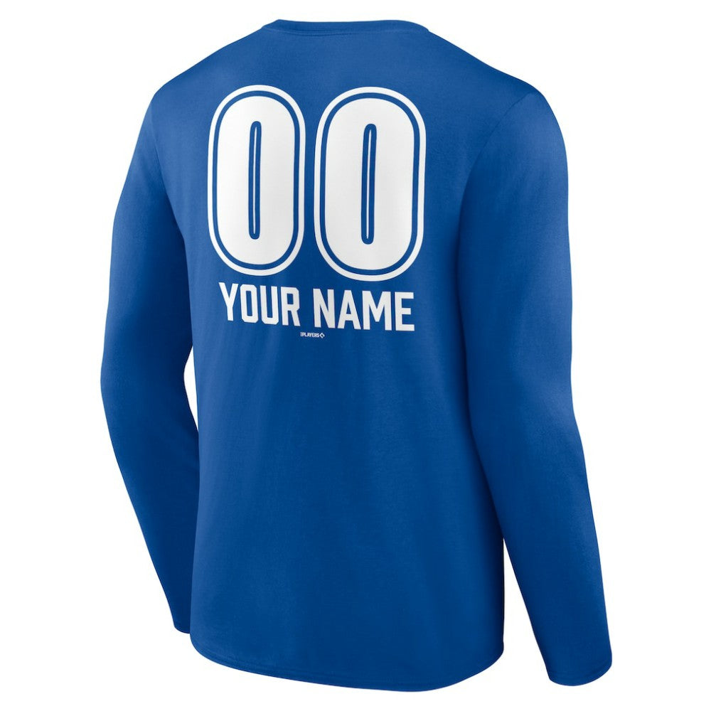 Los Angeles Dodgers Personalized Name & Number Fastball Long Sleeve T-Shirt - Royal T-shirts