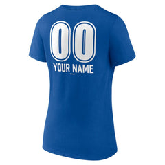 Los Angeles Dodgers Women's Personalized Name & Number Fastball V-Neck T-Shirt - Royal T-shirts