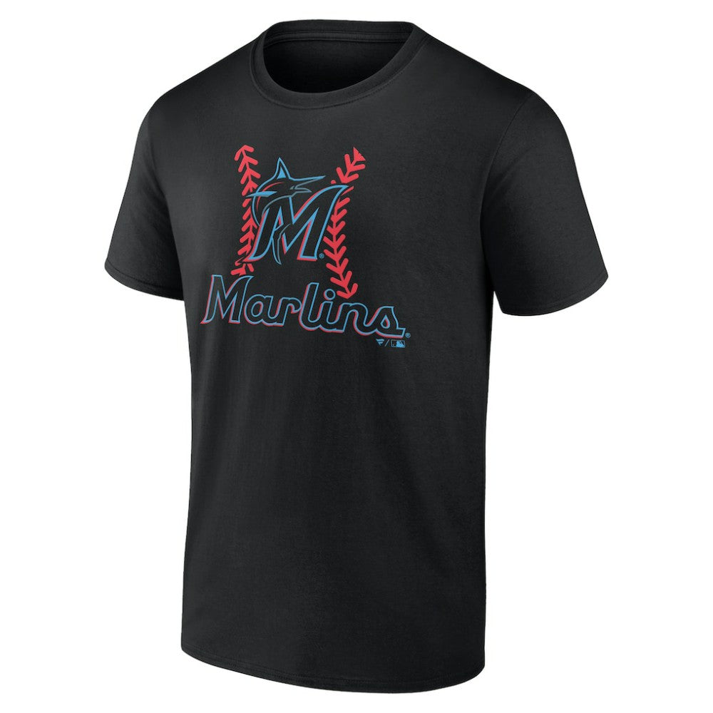 Miami Marlins Personalized Name & Number Fastball T-Shirt - Black T-shirts