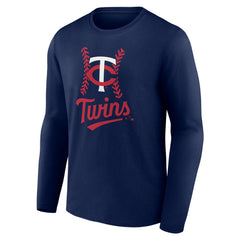 Minnesota Twins Personalized Name & Number Fastball Long Sleeve T-Shirt - Navy T-shirts