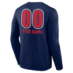 Minnesota Twins Personalized Name & Number Fastball Long Sleeve T-Shirt - Navy T-shirts