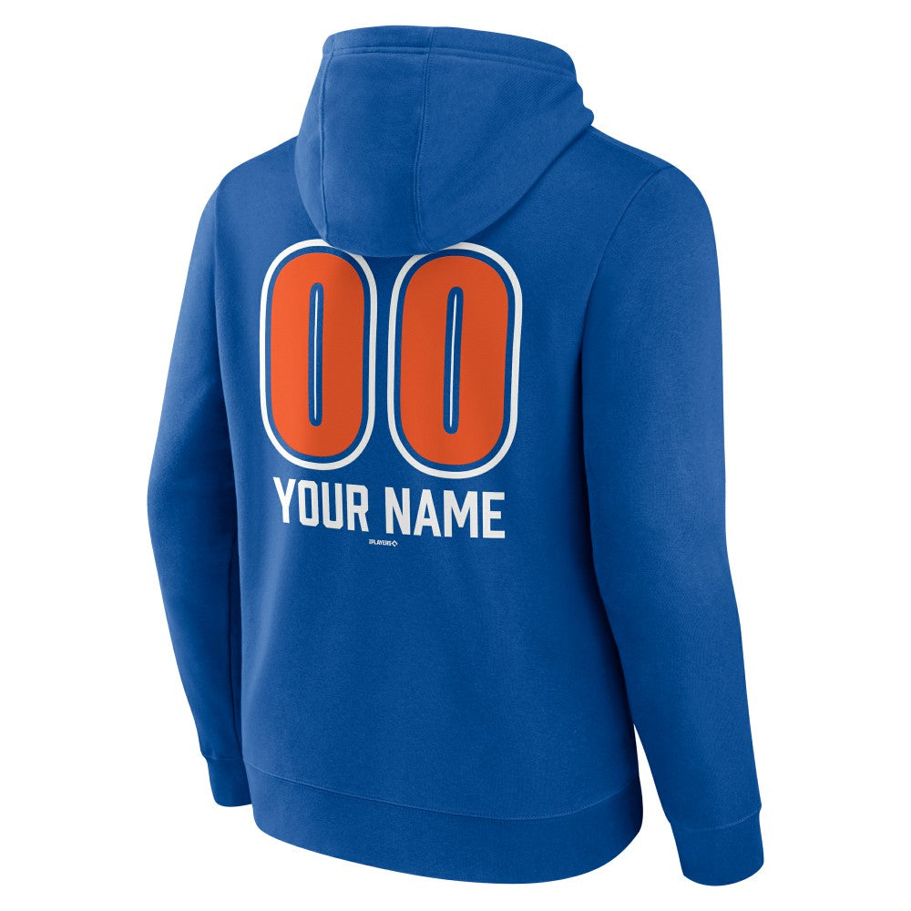 New York Mets Personalized Name & Number Fastball Pullover Hoodie - Royal Hoodies
