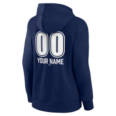 New York Yankees Women's Personalized Name & Number Fastball Pullover Hoodie - Navy Hoodies