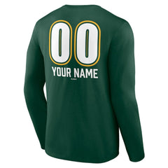 Athletics Personalized Name & Number Fastball Long Sleeve T-Shirt - Green T-shirts