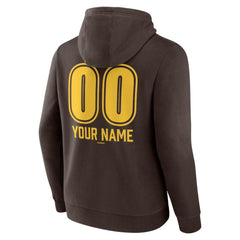 San Diego Padres Personalized Name & Number Fastball Pullover Hoodie - Brown Hoodies