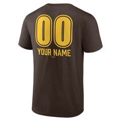 San Diego Padres Personalized Name & Number Fastball T-Shirt - Brown T-shirts
