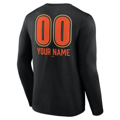 San Francisco Giants Personalized Name & Number Fastball Long Sleeve T-Shirt - Black T-shirts