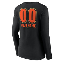 San Francisco Giants Women's Personalized Name & Number Fastball Long Sleeve V-Neck T-Shirt - Black T-shirts