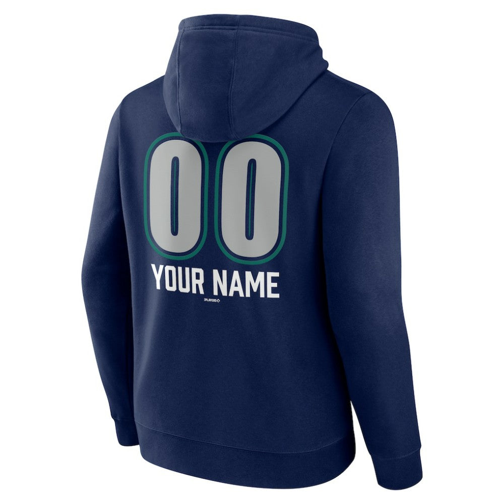 Seattle Mariners Personalized Name & Number Fastball Pullover Hoodie - Navy Hoodies