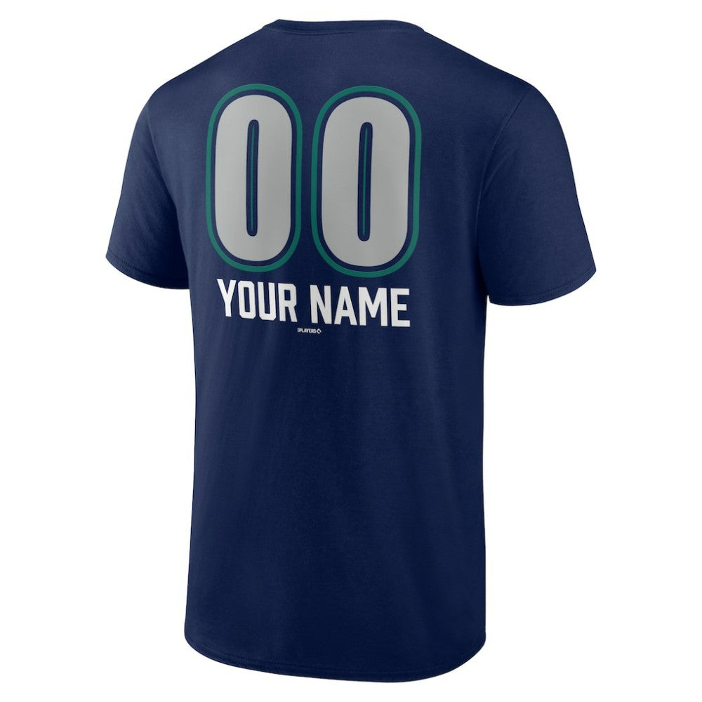 Seattle Mariners Personalized Name & Number Fastball T-Shirt - Navy T-shirts