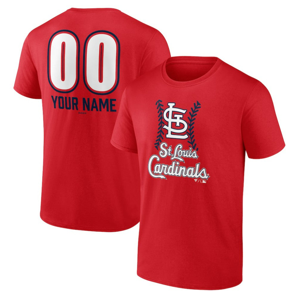 St. Louis Cardinals Personalized Name & Number Fastball T-Shirt - Red T-shirts