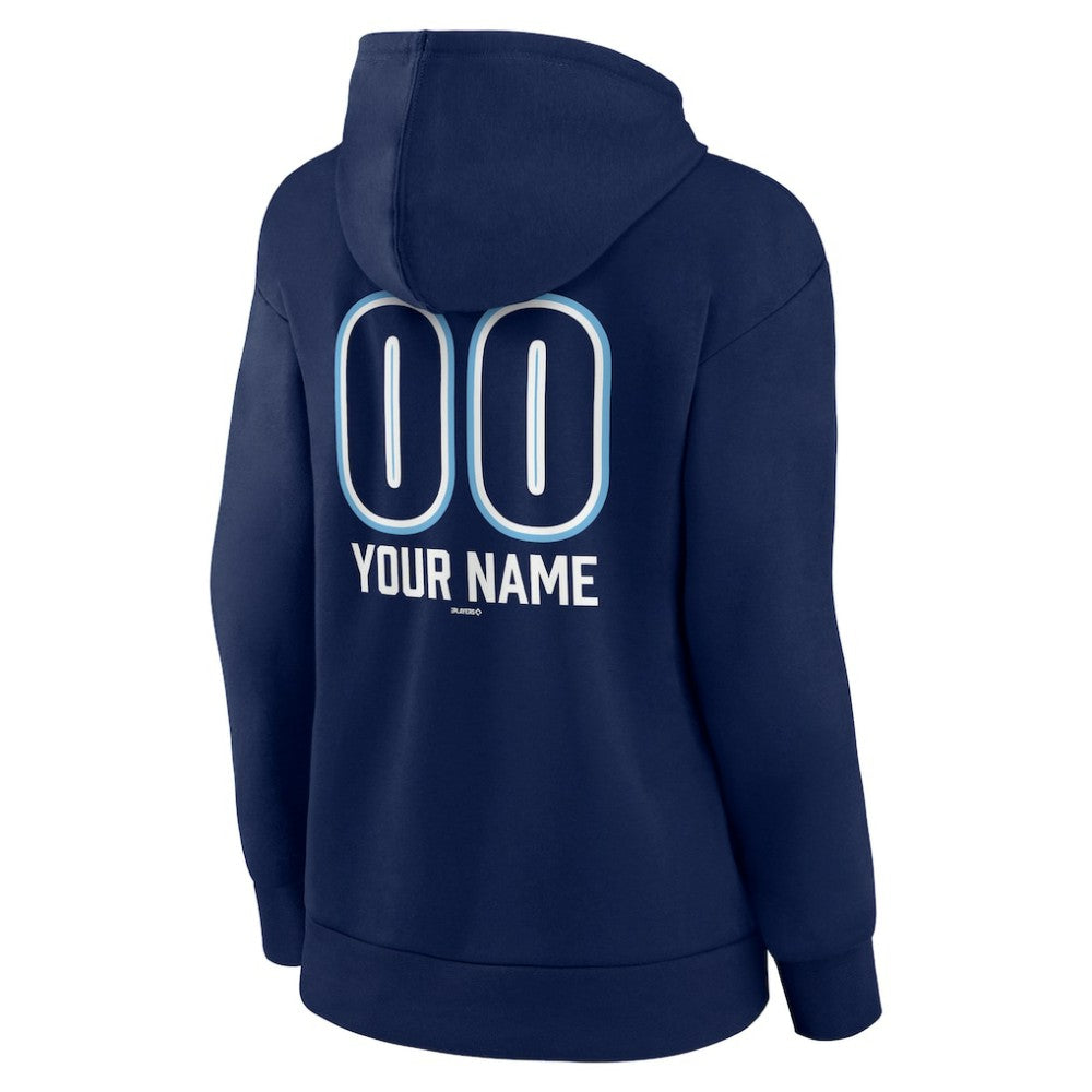 Tampa Bay Rays Women's Personalized Name & Number Fastball Pullover Hoodie - Navy Hoodies