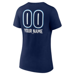 Tampa Bay Rays Women's Personalized Name & Number Fastball V-Neck T-Shirt - Navy T-shirts