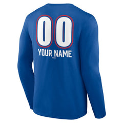 Texas Rangers Personalized Name & Number Fastball Long Sleeve T-Shirt - Royal T-shirts