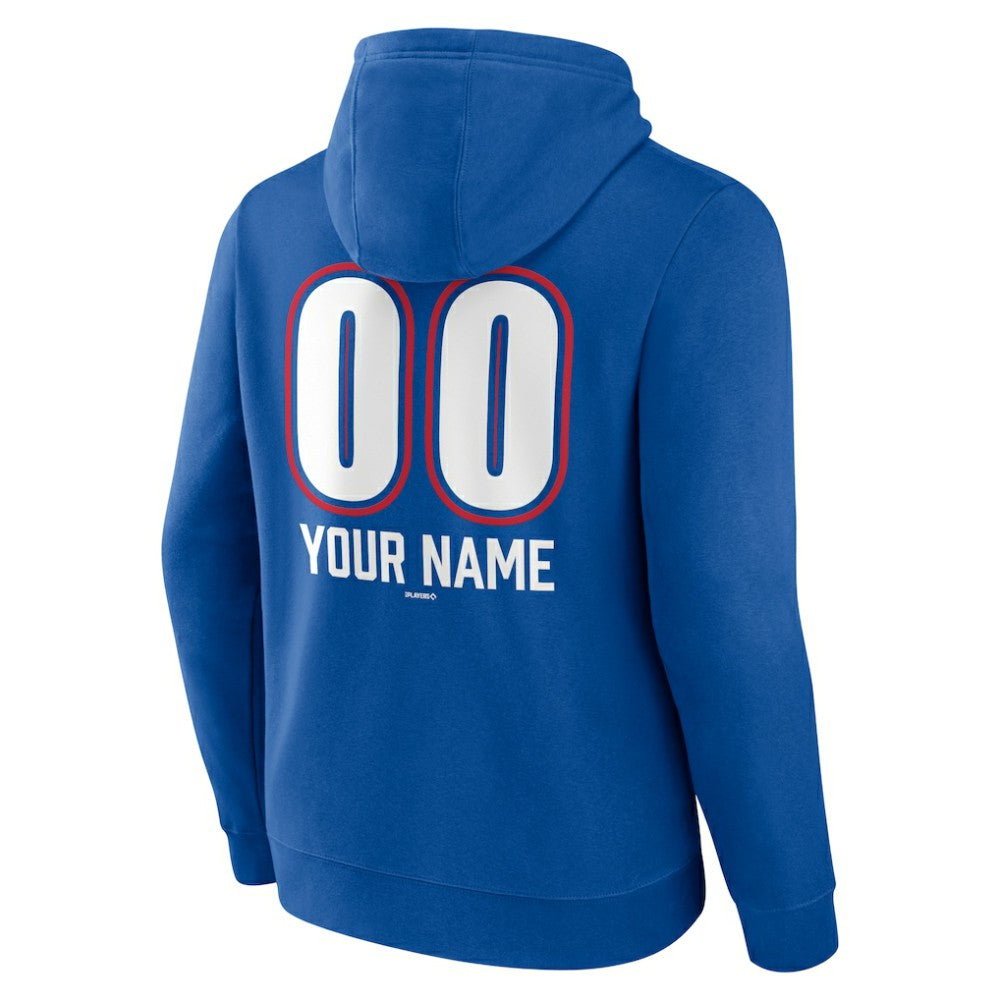Texas Rangers Personalized Name & Number Fastball Pullover Hoodie - Royal Hoodies