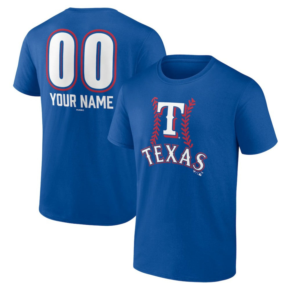 Texas Rangers Personalized Name & Number Fastball T-Shirt - Royal T-shirts