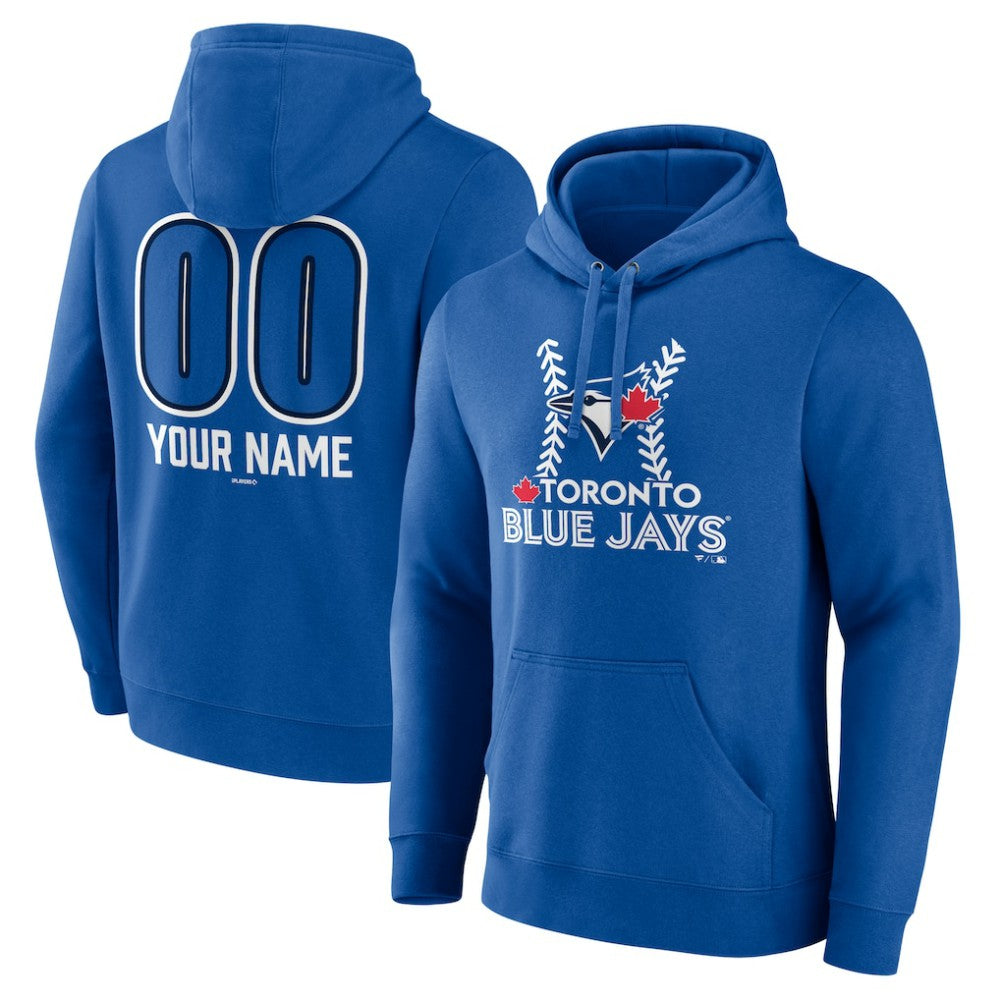 Toronto Blue Jays Personalized Name & Number Fastball Pullover Hoodie - Royal Hoodies