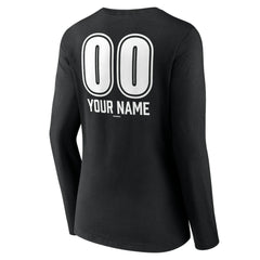 Los Angeles Dodgers Women's Personalized Name & Number Fastball Long Sleeve V-Neck T-Shirt - Black T-shirts