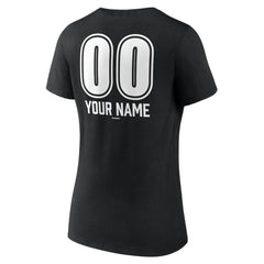 Los Angeles Dodgers Women's Personalized Name & Number Fastball V-Neck T-Shirt - Black T-shirts