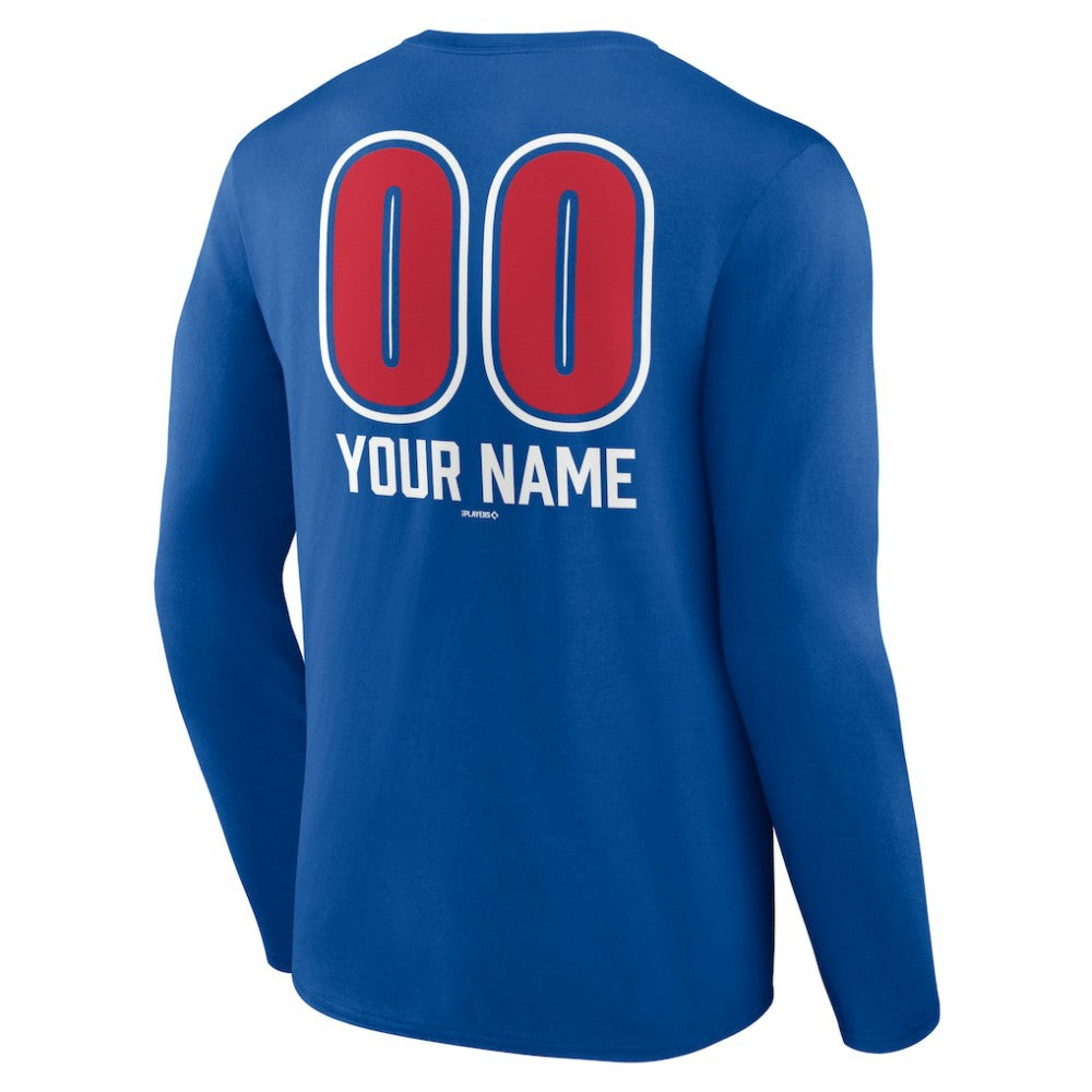 Philadelphia Phillies Personalized Name & Number Fastball Long Sleeve T-Shirt - Royal T-shirts