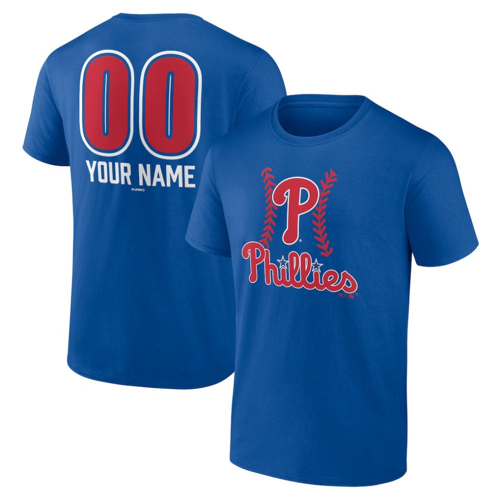 Philadelphia Phillies Personalized Name & Number Fastball T-Shirt - Royal T-shirts