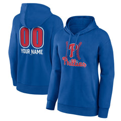 Philadelphia Phillies Women's Personalized Name & Number Fastball Pullover Hoodie - Royal Hoodies