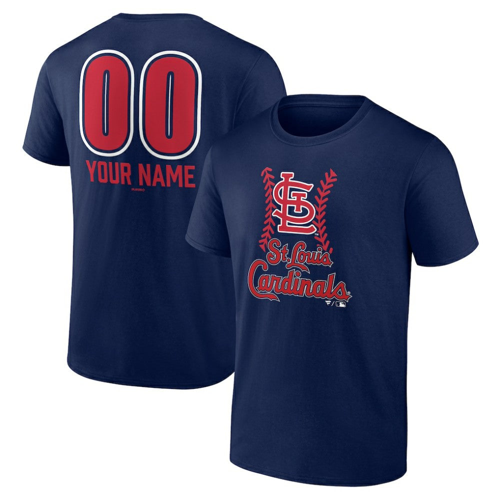 St. Louis Cardinals Personalized Name & Number Fastball T-Shirt - Navy T-shirts