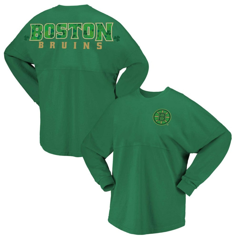 NHL Boston Bruins Fanatics Women's St. Patrick's Day Spirit Jersey T-Shirt - Kelly Green