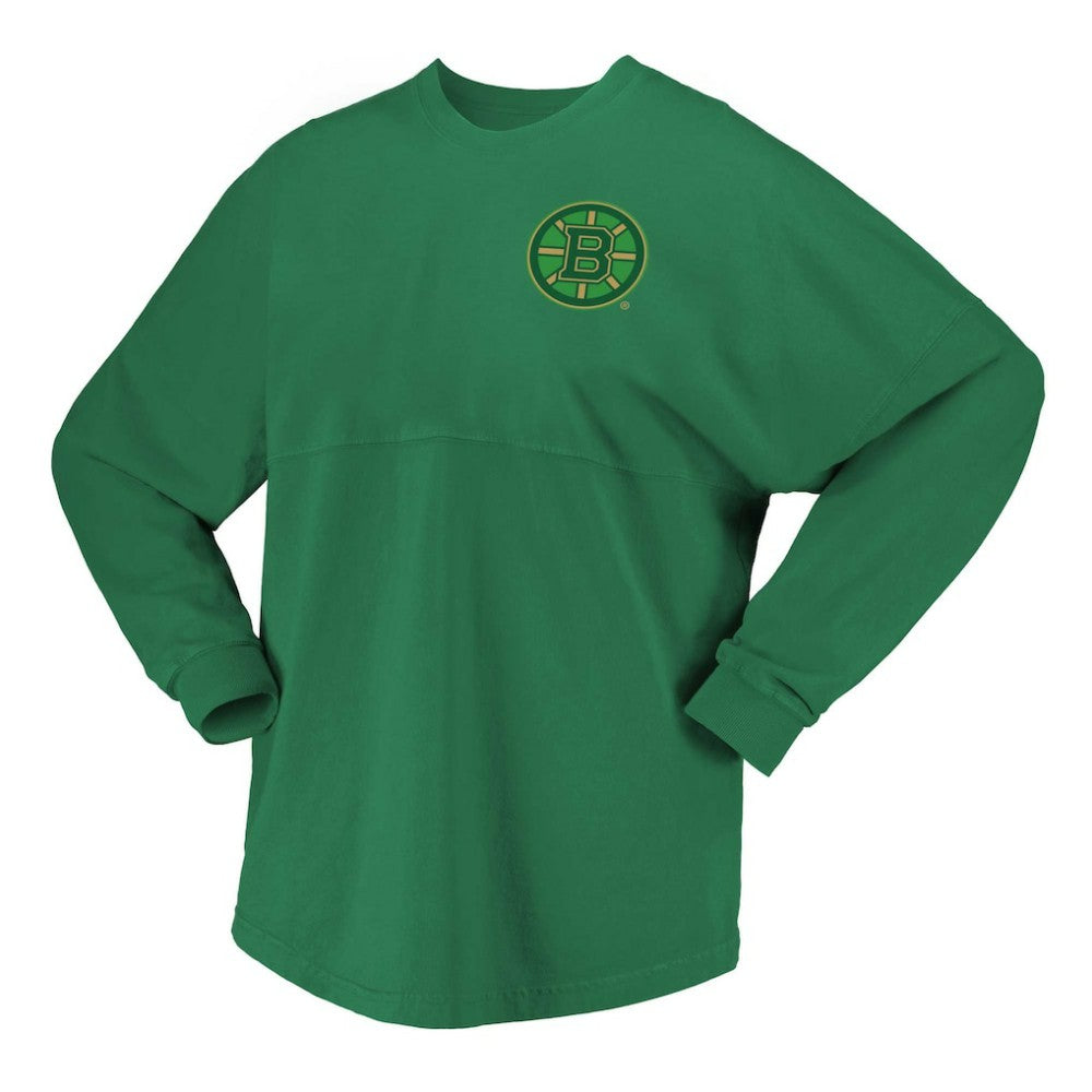 NHL Boston Bruins Fanatics Women's St. Patrick's Day Spirit Jersey T-Shirt - Kelly Green