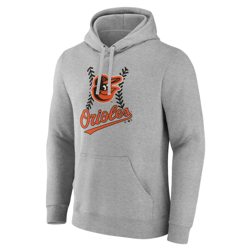 Baltimore Orioles Personalized Name & Number Fastball Pullover Hoodie - Gray Hoodies