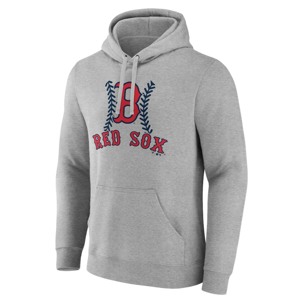 Boston Red Sox Personalized Name & Number Fastball Pullover Hoodie - Gray Hoodies
