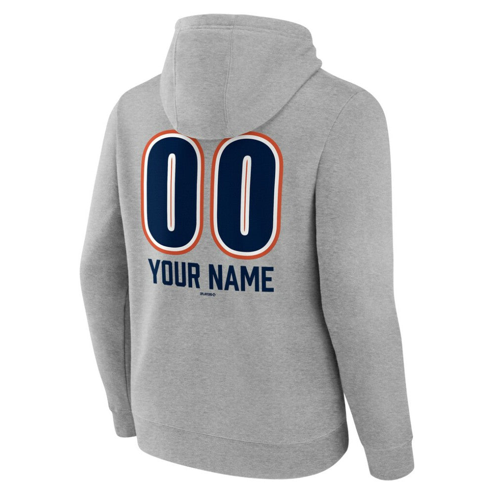 Houston Astros Personalized Name & Number Fastball Pullover Hoodie - Gray Hoodies