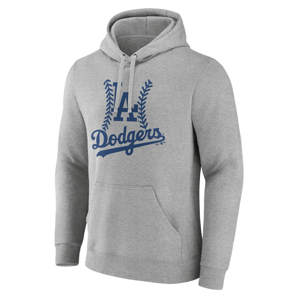Los Angeles Dodgers Personalized Name & Number Fastball Pullover Hoodie - Gray Hoodies