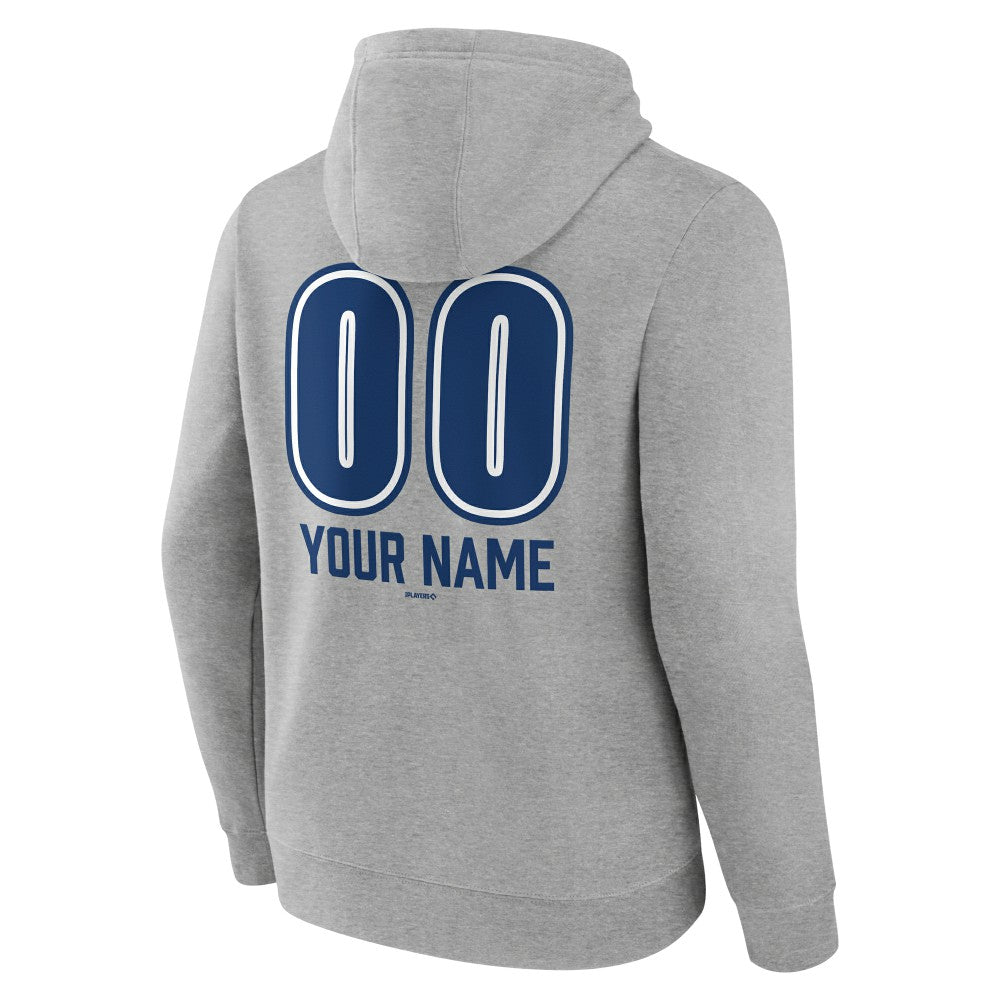 Los Angeles Dodgers Personalized Name & Number Fastball Pullover Hoodie - Gray Hoodies