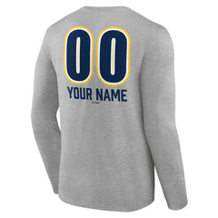 Milwaukee Brewers Personalized Name & Number Fastball Long Sleeve T-Shirt - Gray T-shirts